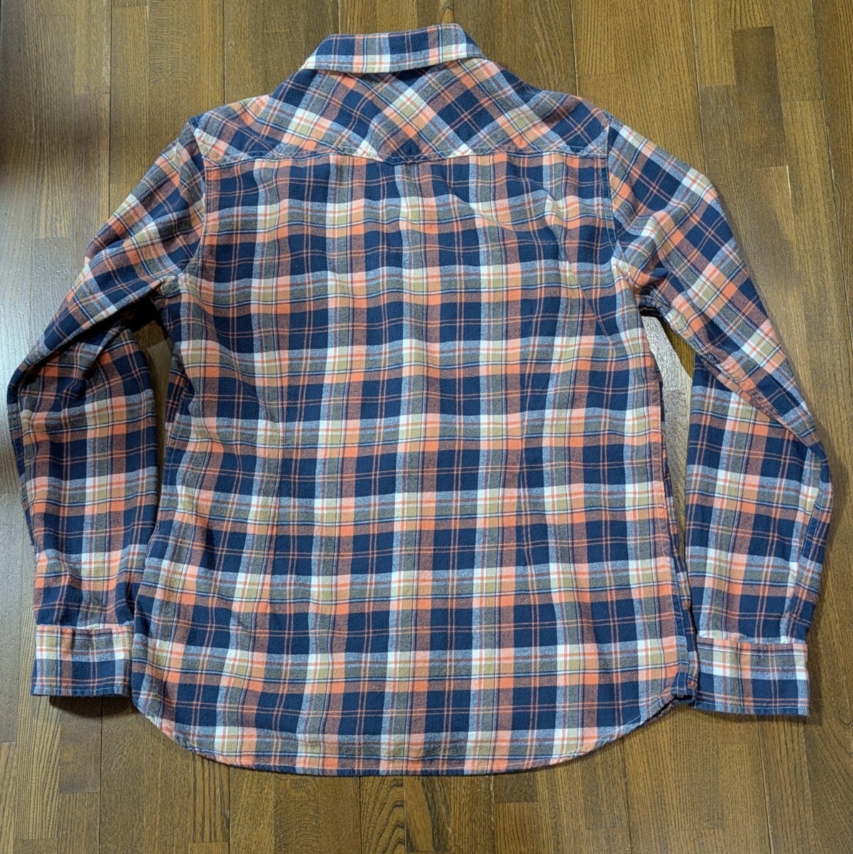 Dickies ネルシャツ Slim Fit XLサイズ ウエスタンシャツ チェック柄 長袖 ディッキーズ オレンジ / ブルー_画像3