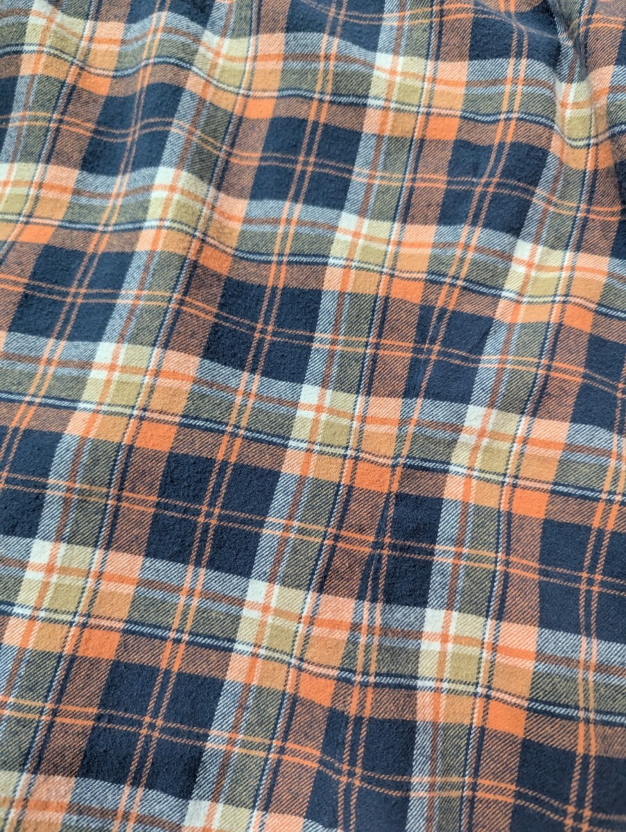 Dickies ネルシャツ Slim Fit XLサイズ ウエスタンシャツ チェック柄 長袖 ディッキーズ オレンジ / ブルー_画像5