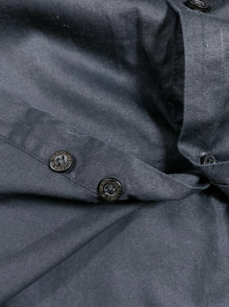 年末特価 BigSize Daniel Ellisa 黒に白のカラー 長袖クレリックピンフォールカラーシャツ 19 1/2 3XL (US-FIT) US輸入本場古着 AHL-224_画像9