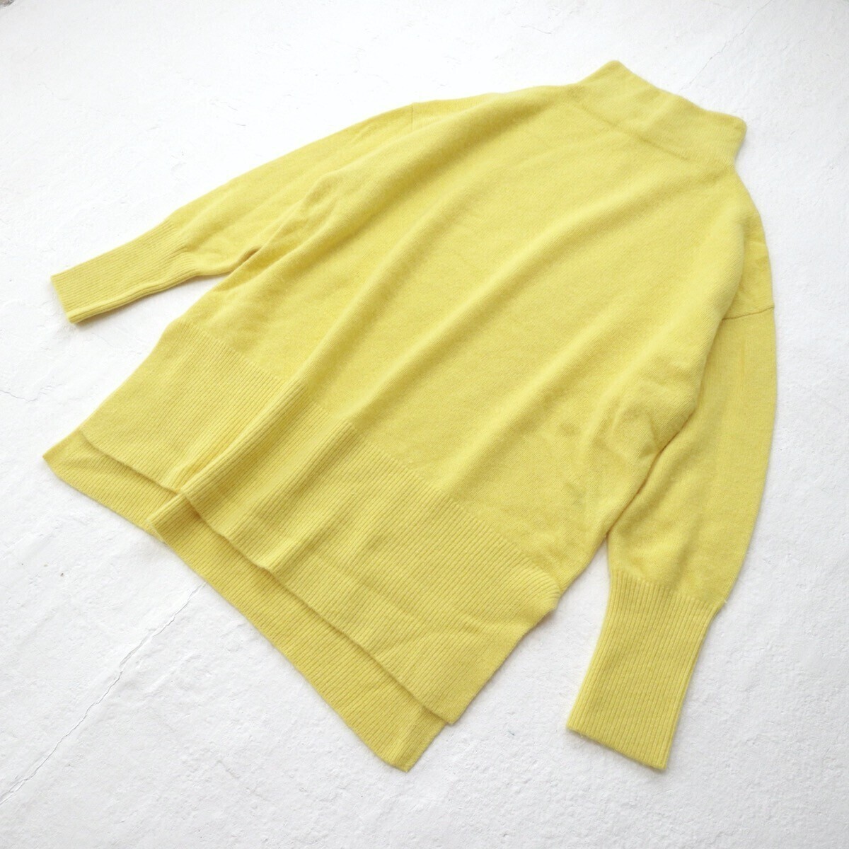 美品*ADAM ET ROPE|ふんわりフォックスファー♪イエローニット(アダム エ ロペ)_画像5