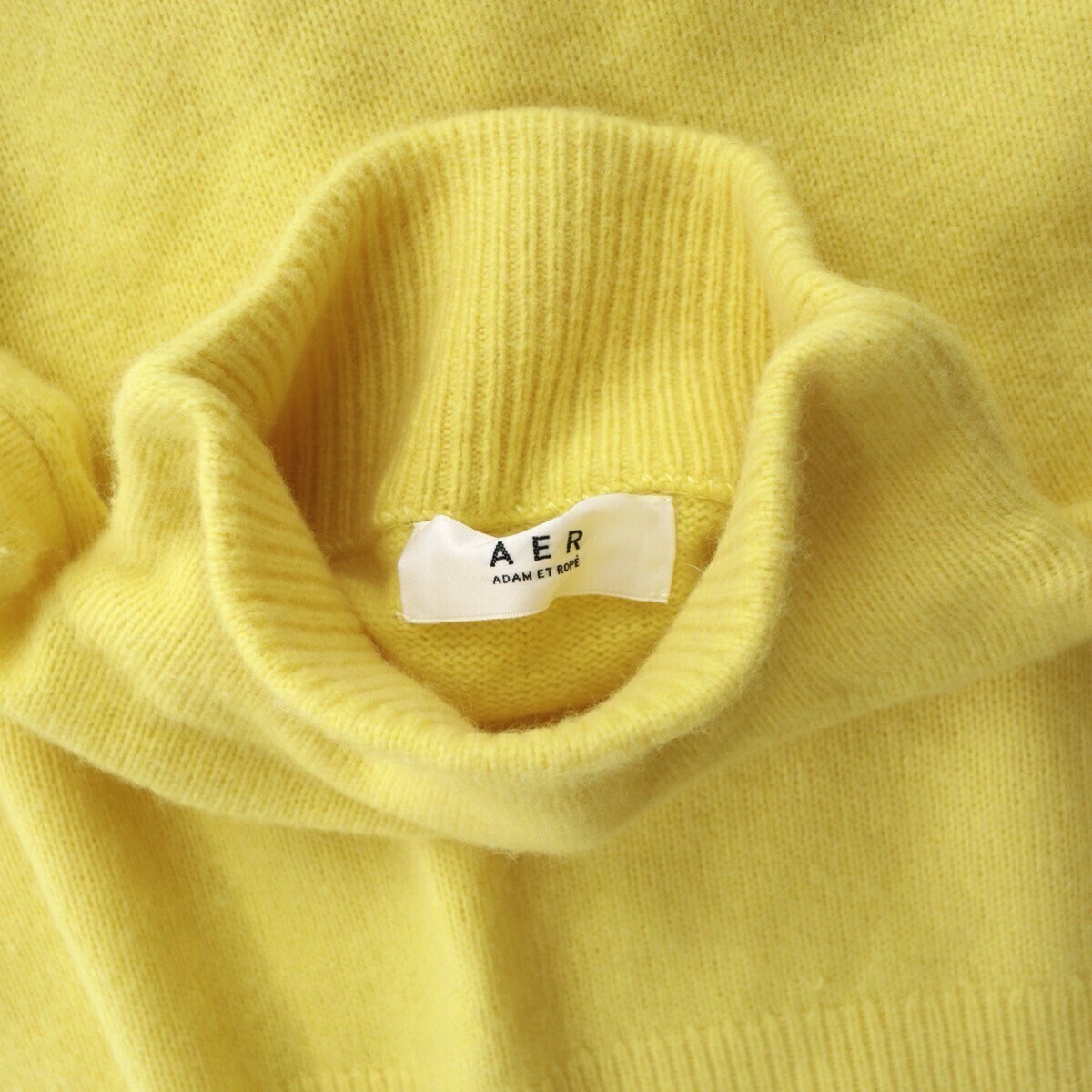 美品*ADAM ET ROPE|ふんわりフォックスファー♪イエローニット(アダム エ ロペ)_画像8