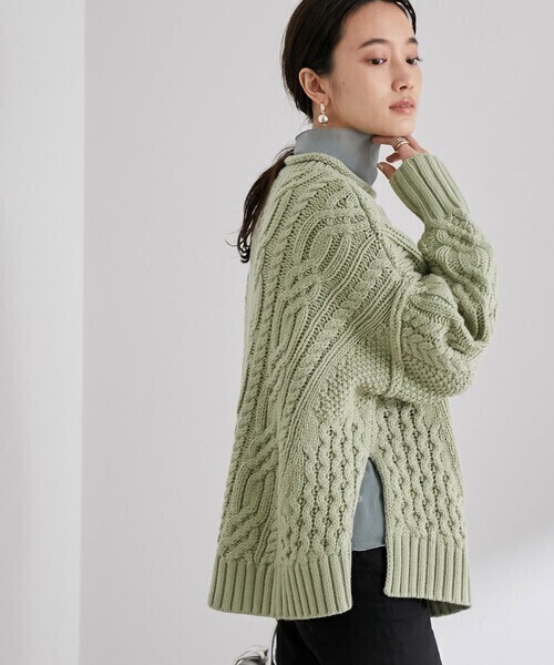 【送料無料】 美品*1.3万 ADAM ET ROPE｜ケーブル編み♪アランニット（アダム エ ロペ）_画像2