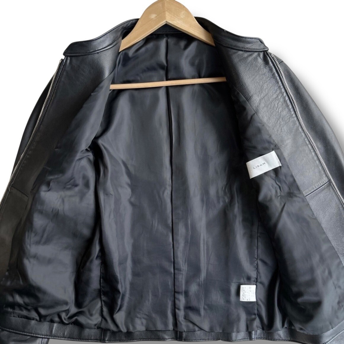 希少Lサイズ◎極美品【極上のラムレザー】LIDNM リドム シングルライダース ジャケット ブラック 日本製 メンズ シープスキン 羊革_画像7