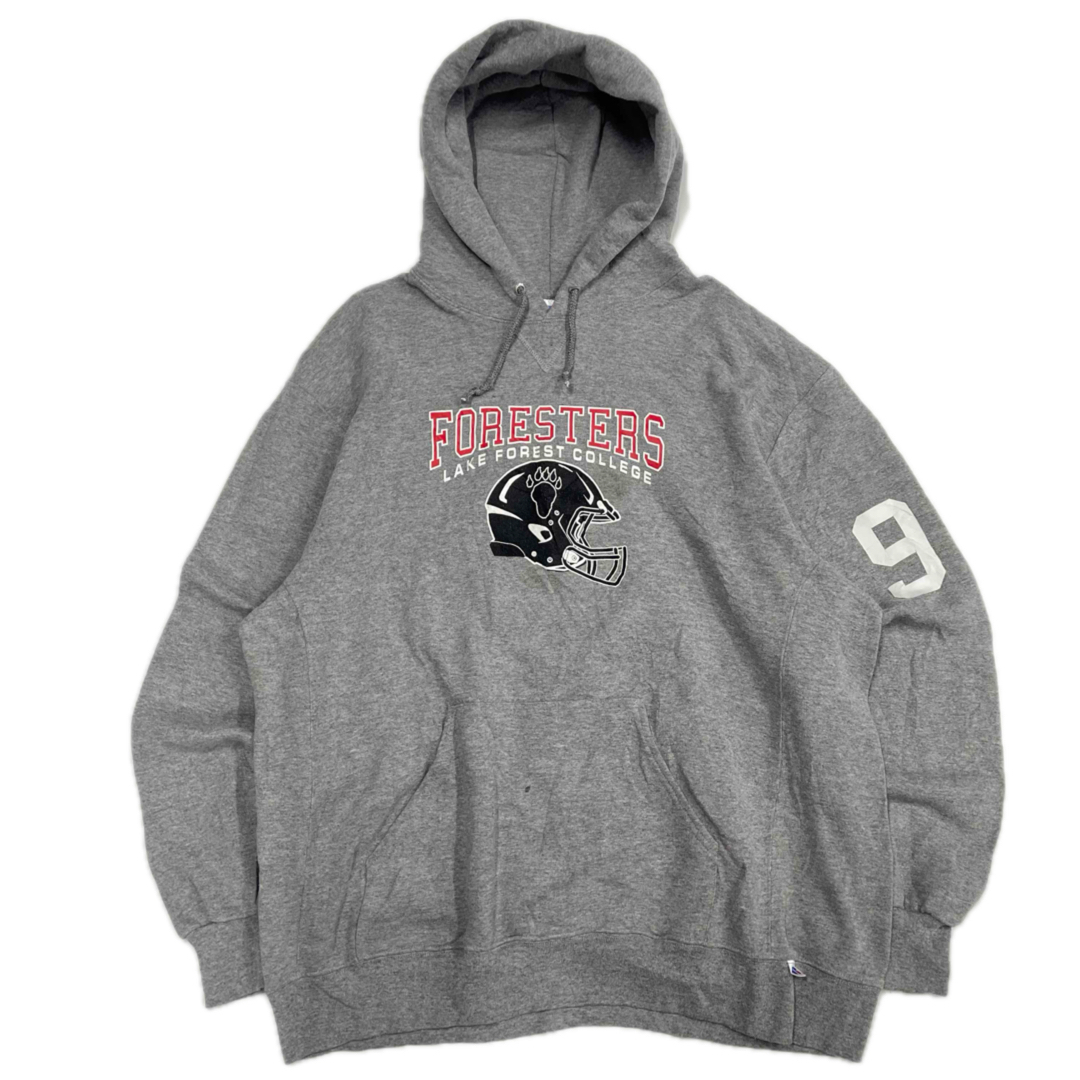 00s ラッセルアスレティック カレッジプリントパーカー グレー XL_画像1