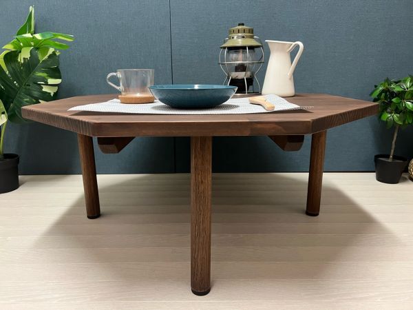 [ бесплатная доставка ] low стол 8 угол 90cm сосна Brown винт включая ножек 