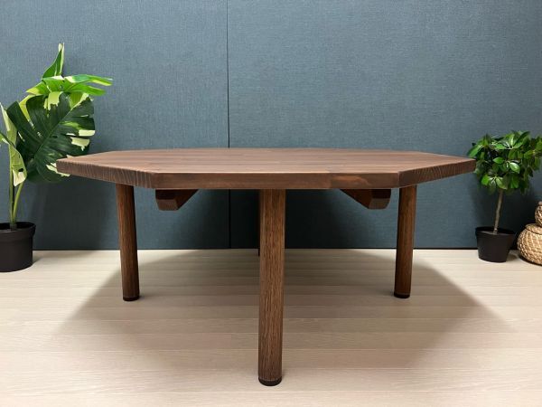 [ бесплатная доставка ] low стол 8 угол 90cm сосна Brown винт включая ножек 