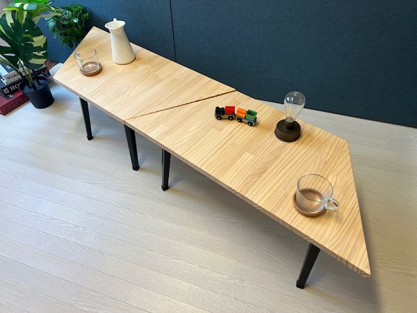 [ бесплатная доставка ] low стол 6 квадратная форма 90cm 2 раздел сосна складной ножек 