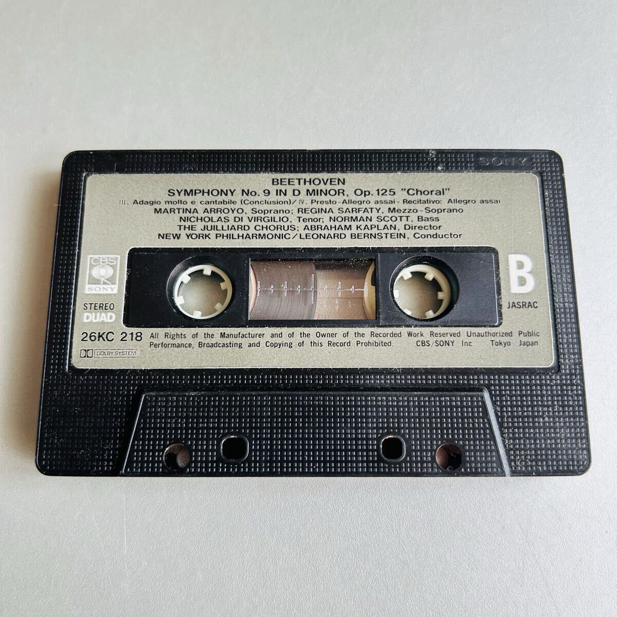 【高性能DUADテープ】ベートーヴェン 交響曲第9番「合唱」/レナード・バーンスタイン指揮 ニューヨーク・フィルハーモニック カセット_画像5