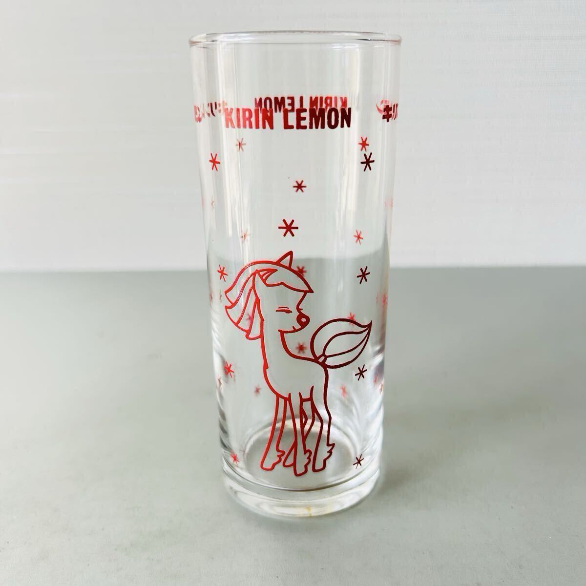 【長期保管品】キリンレモン　昭和レトロ　ロングタンブラーグラス　ユニコーン　赤・青セット　当時物　未使用品_画像5