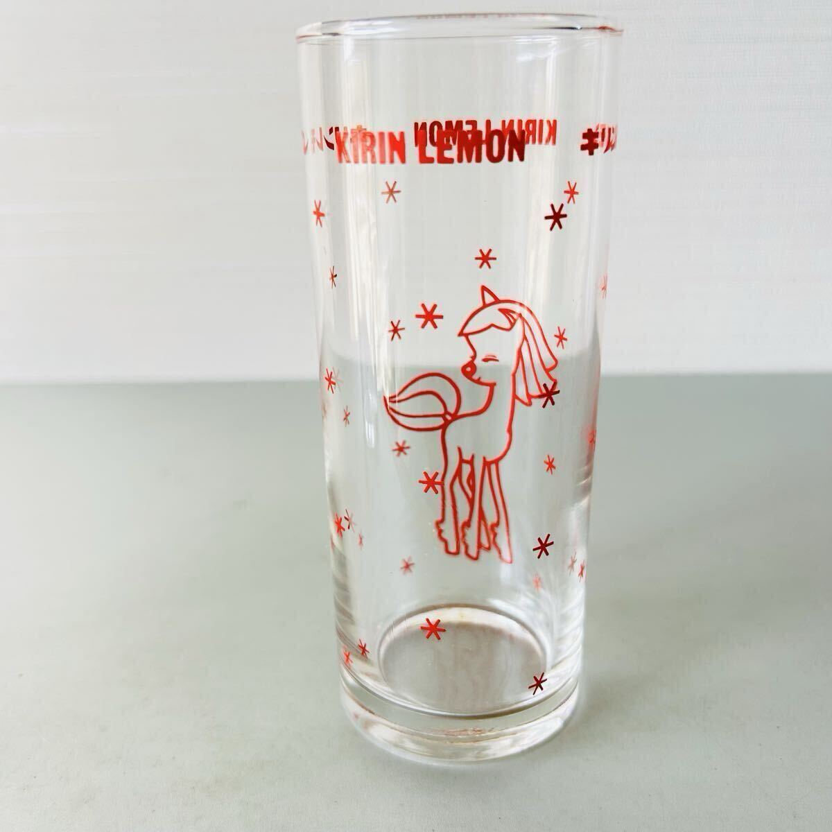 【長期保管品】キリンレモン　昭和レトロ　ロングタンブラーグラス　ユニコーン　赤・青セット　当時物　未使用品_画像6