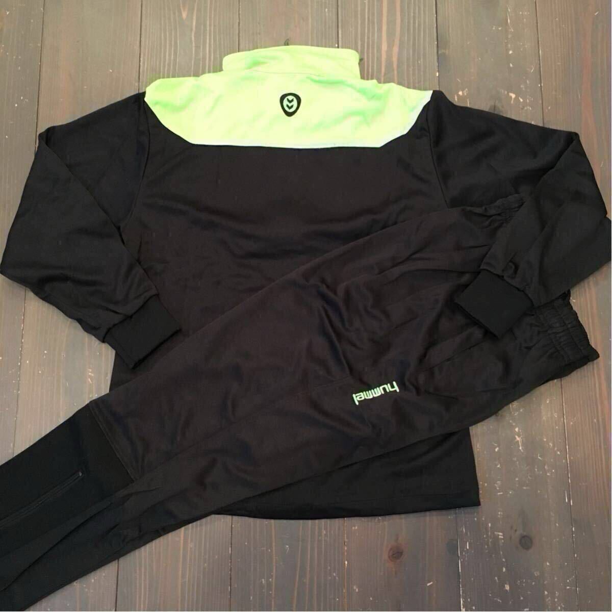 【新品】hummelジャージ上下セットサイズＬ(160～169)黒緑_画像3
