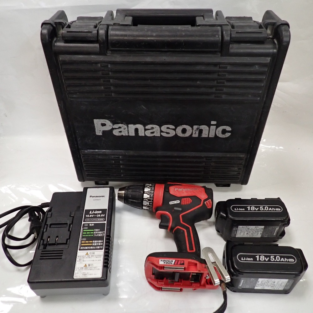 Th654401 パナソニック 充電ドリルドライバー EZ74A3 14.4V/18V バッテリー×2 充電器 Panasonic 中古_画像1