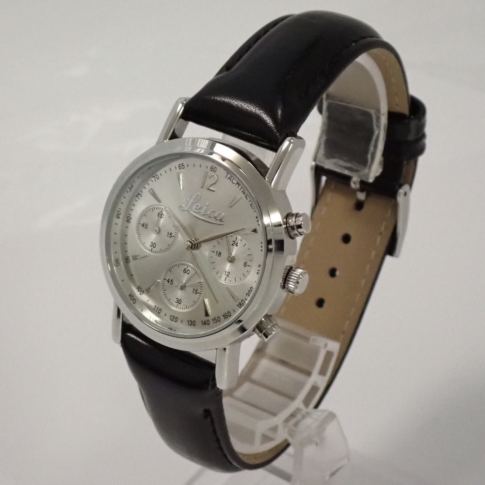 Th993381 ライカ 腕時計 クロノグラフ クオーツ SS シルバー系文字盤 社外ベルト メンズ Leica 良好・中古_画像2