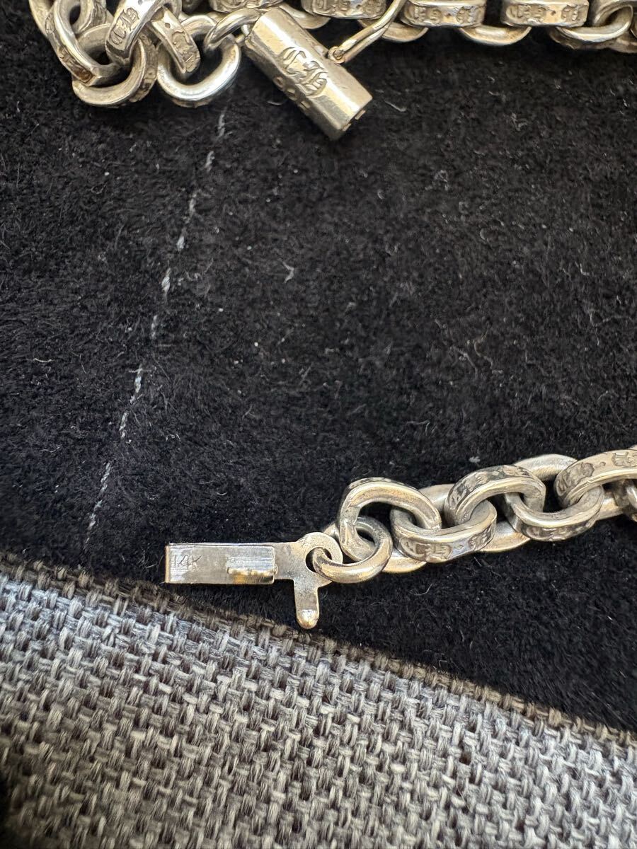 chromehearts CHROMEHEARTS クロムハーツ ペーパーチェーン ブレスレット 7インチ　 シルバー SV 14K刻印 リアルクローズ落札確実正規品_画像6