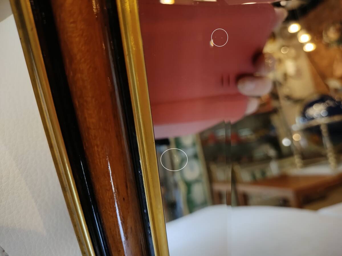 イタリア製　ミラー　鏡　壁掛け　幅35.5cm×高さ45.5cm スクエア　木製フレーム　ゴールド　高級　メイク鏡_画像10