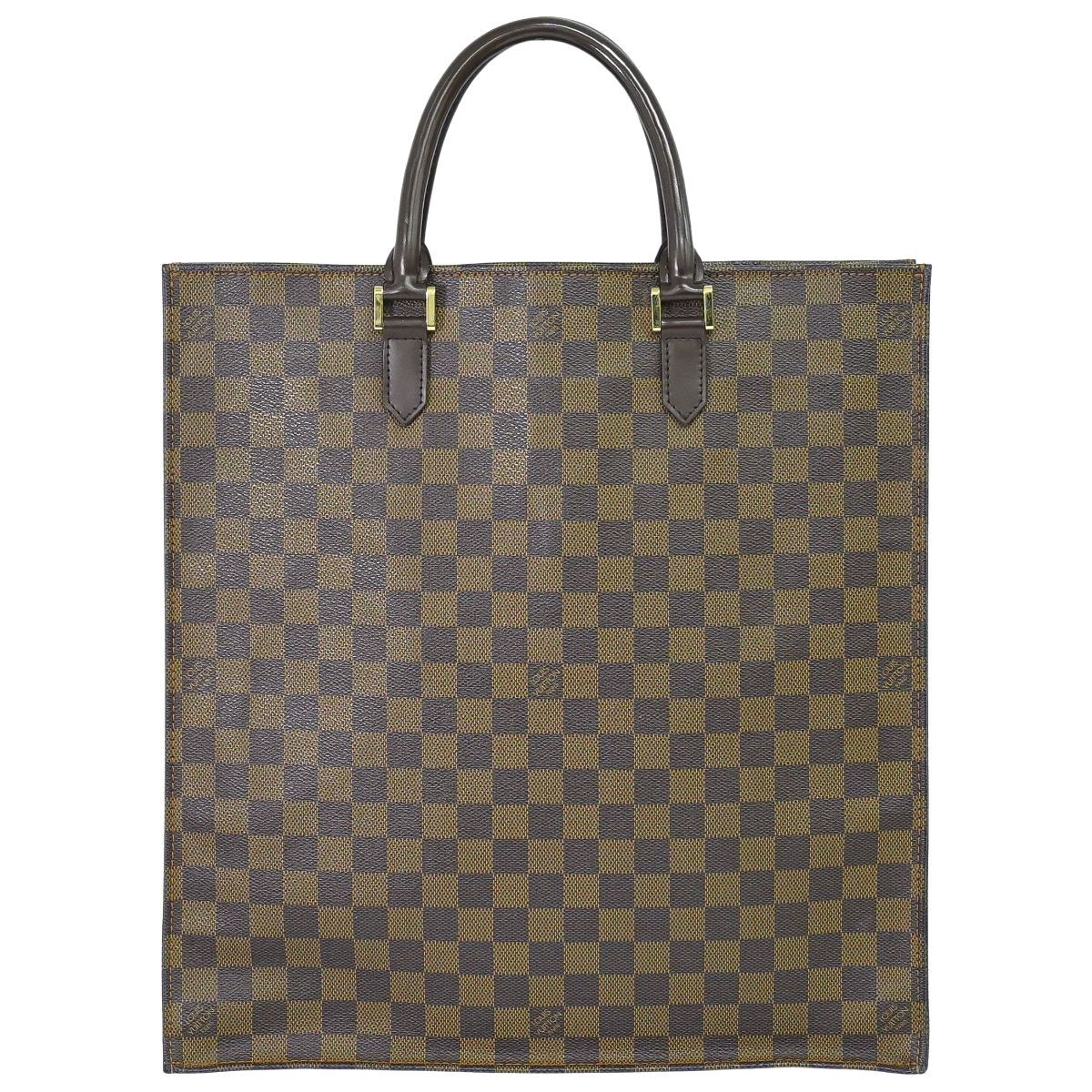 本物 ルイヴィトン LOUIS VUITTON LV サックプラ ダミエ エベヌ トートバッグ ハンドバッグ ブラウン N51140_画像1