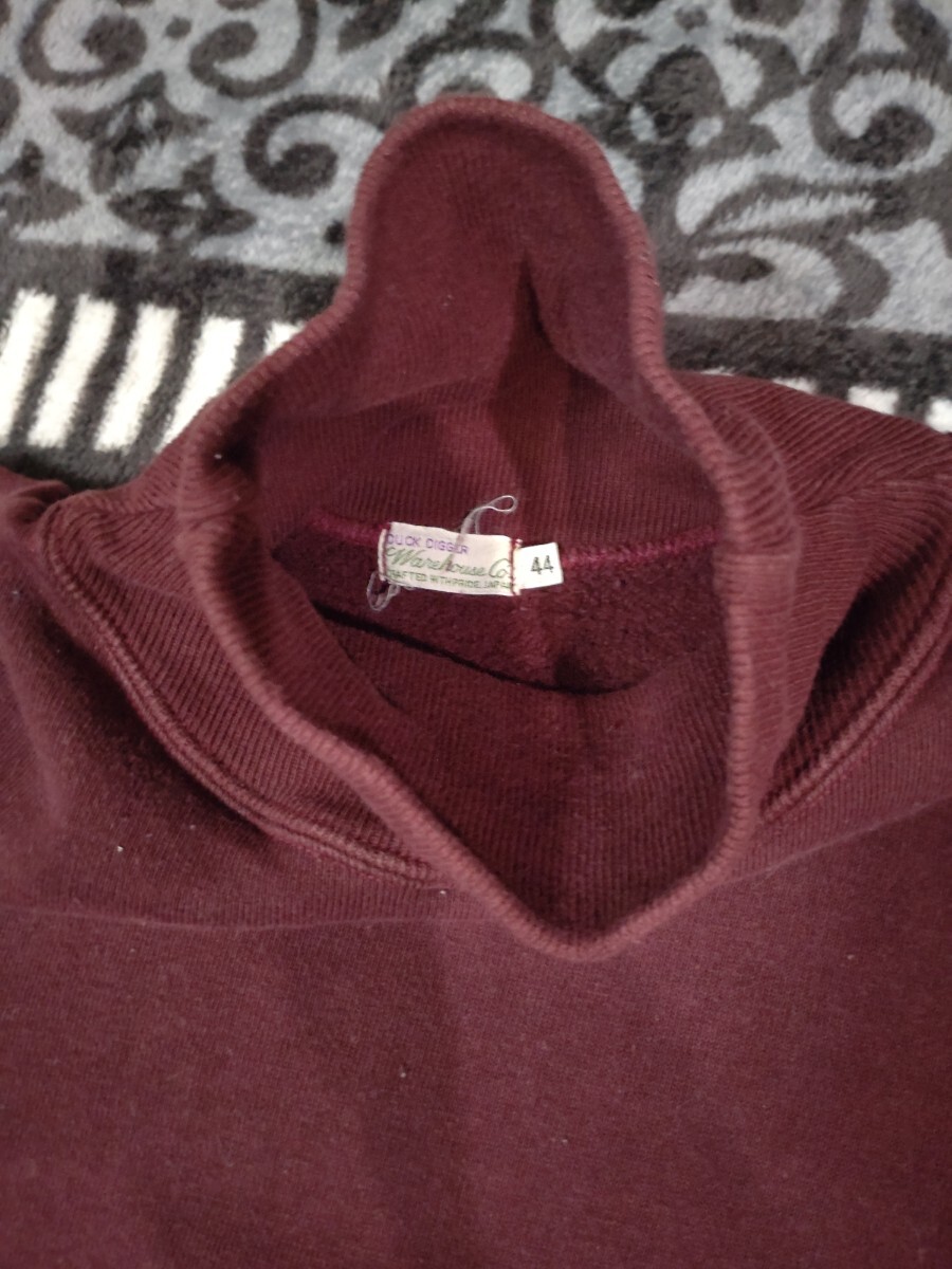 ウエアハウス　Lot.468　ボルドー　サイズ44　タートルネック スウェット_画像8
