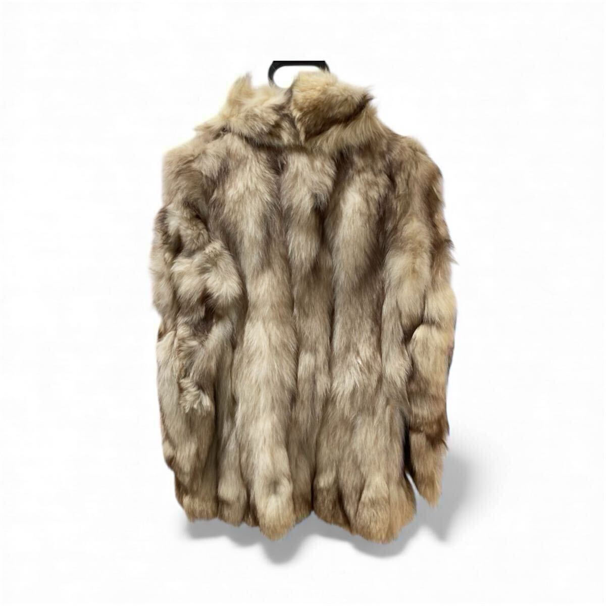 1円〜！ラクーンコート 毛皮 ファー ブラウン レディース_画像2