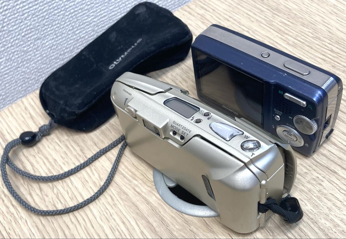 1円〜!OLYMPUS オリンパス μ mju II ZOOM VF μ-40 DIGITALブルー コンパクトフィルムカメラ カメラ まとめ 現状品_画像9