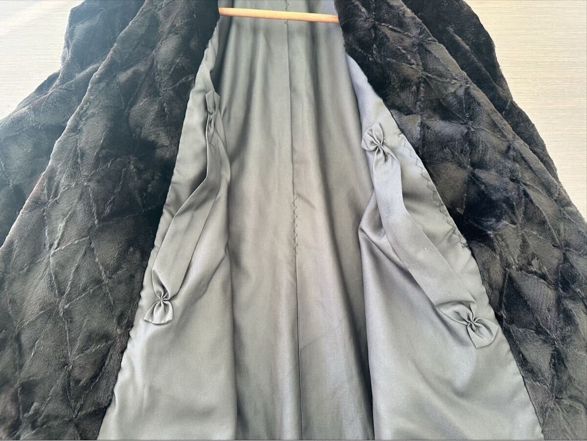 1円〜!【美品】 ミンク コート ハーフコート リアルファー 黒 毛皮 MINK シェアードミンク デザインコート_画像4