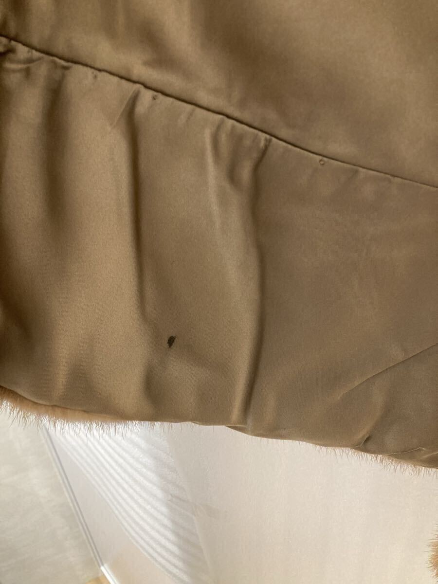 1円〜！ミンクショートショール 毛皮 ケープ 羽織り 前開き ファー ブラウン レディース_画像4