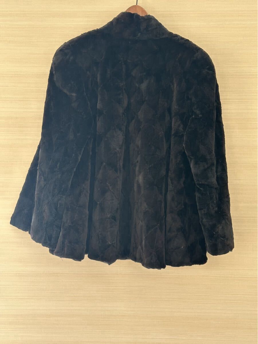 1円〜!【美品】 ミンク コート ハーフコート リアルファー 黒 毛皮 MINK シェアードミンク デザインコート_画像2