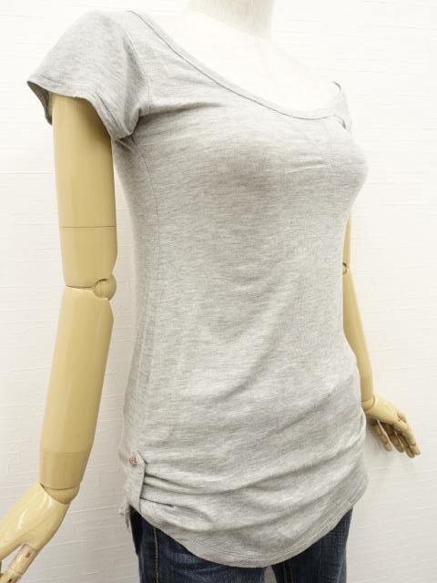 福袋 洗える\8,900入りトップス新品3点セット ZARA TRF等 ノースリーブ&半袖カットソー+ニットタンクトップ S相当 白地 トラ/グレー杢_画像4