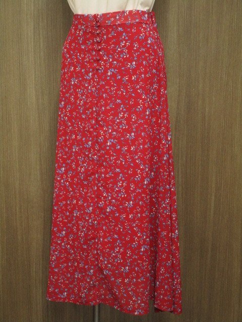 美品 AUNT MARIE'S等 ブラウス+POブラウス+ロングフレアスカート コーデ3点セット M相当 白系/ピンク系/赤地 花 フェミニン系 20代～30代_画像2