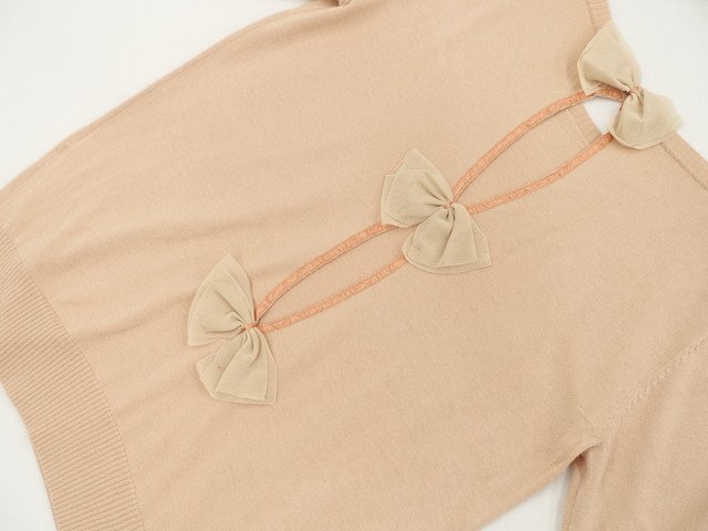 美品 JILL STUART等 ニットカットソー+タンクトップ+レースキュロット コーデ3点セット M相当 ピンク/グレー杢地 水玉/紺 ガーリー系 20代_画像2