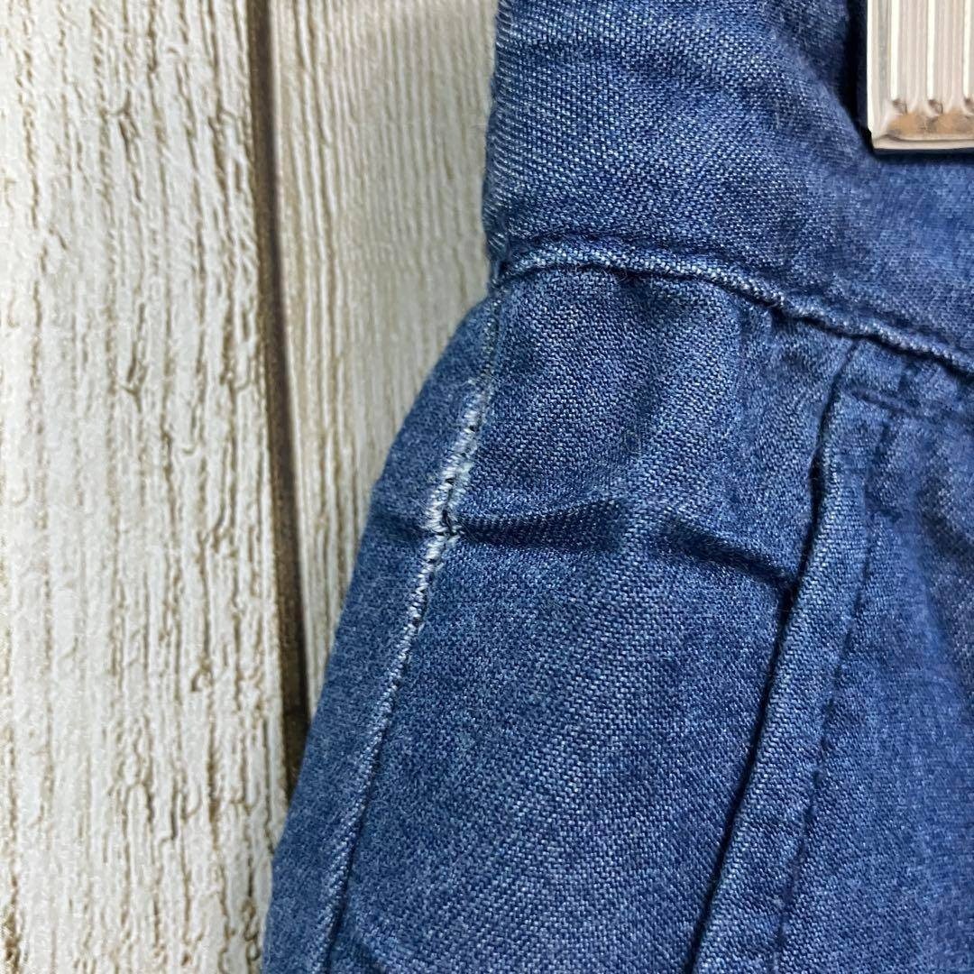 ☆a.v.v standard アーヴェヴェ スタンダード☆ガウチョパンツ ワイドパンツ M アンクル ブルー レディース ワンタック レーヨン混 I5990_画像3