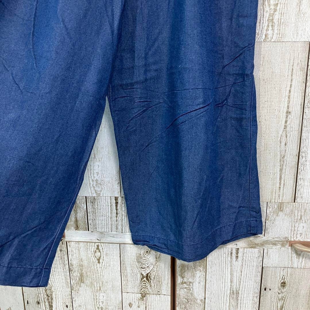 ☆a.v.v standard アーヴェヴェ スタンダード☆ガウチョパンツ ワイドパンツ M アンクル ブルー レディース ワンタック レーヨン混 I5990_画像4