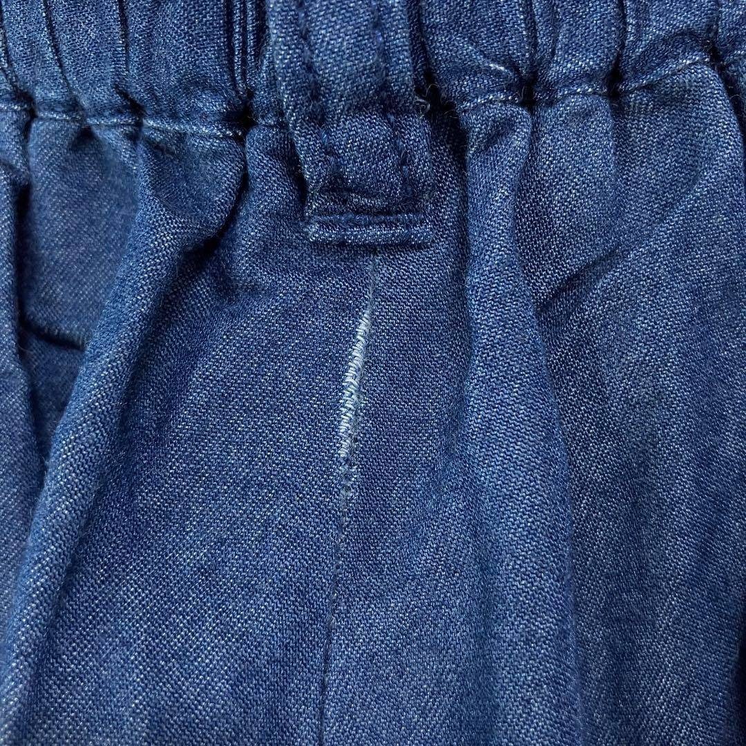 ☆a.v.v standard アーヴェヴェ スタンダード☆ガウチョパンツ ワイドパンツ M アンクル ブルー レディース ワンタック レーヨン混 I5990_画像6