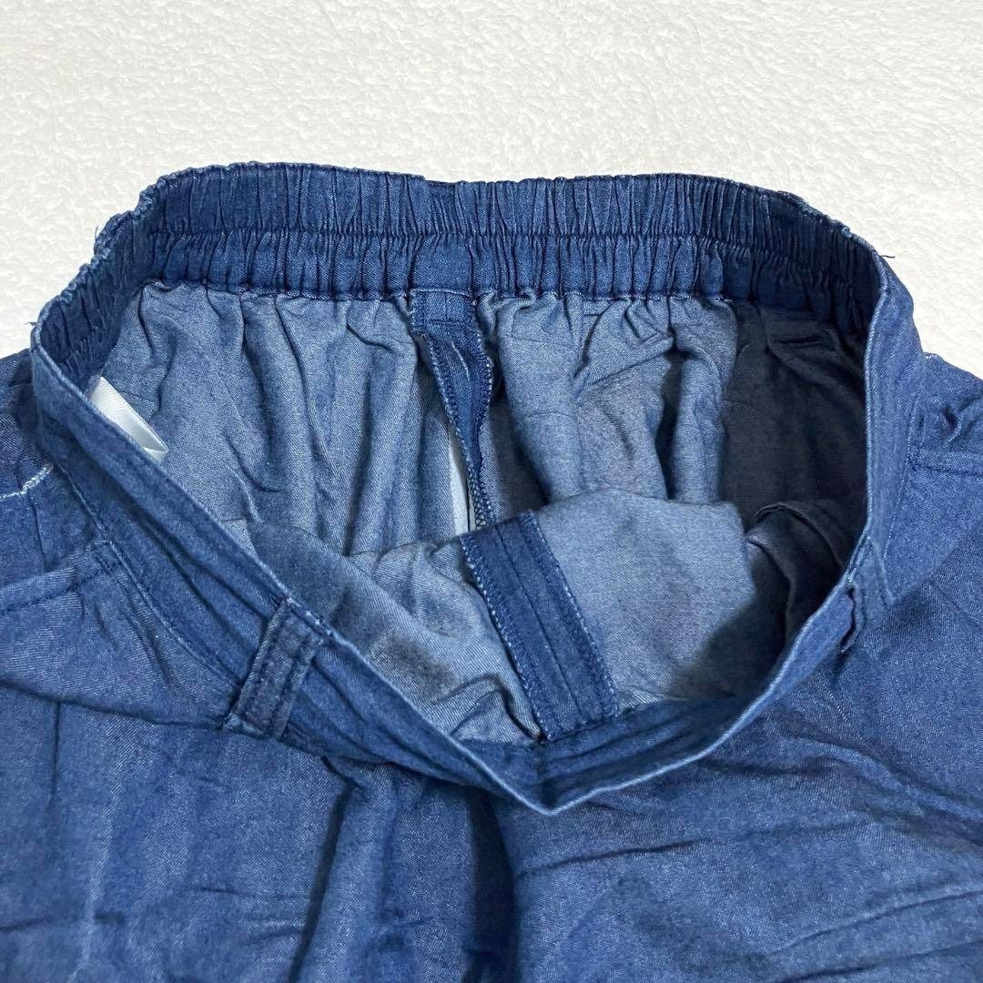 ☆a.v.v standard アーヴェヴェ スタンダード☆ガウチョパンツ ワイドパンツ M アンクル ブルー レディース ワンタック レーヨン混 I5990_画像8