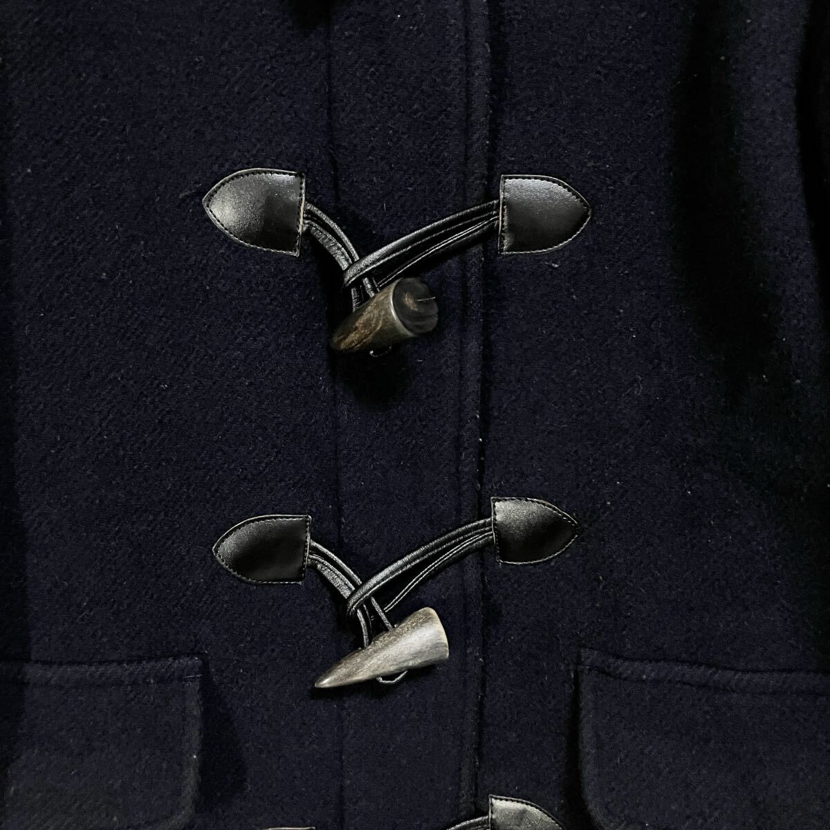 ☆イーストボーイ EAST BOY☆ダッフルコート ネイビー 9号 M レディース 起毛 裏側チェック フード アウター [送料無料☆匿名配送] y6410_画像3