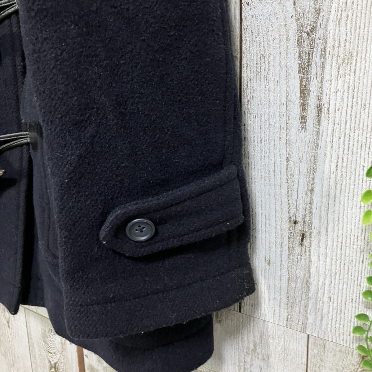 ☆イーストボーイ EAST BOY☆ダッフルコート ネイビー 9号 M レディース 起毛 裏側チェック フード アウター [送料無料☆匿名配送] y6410_画像5