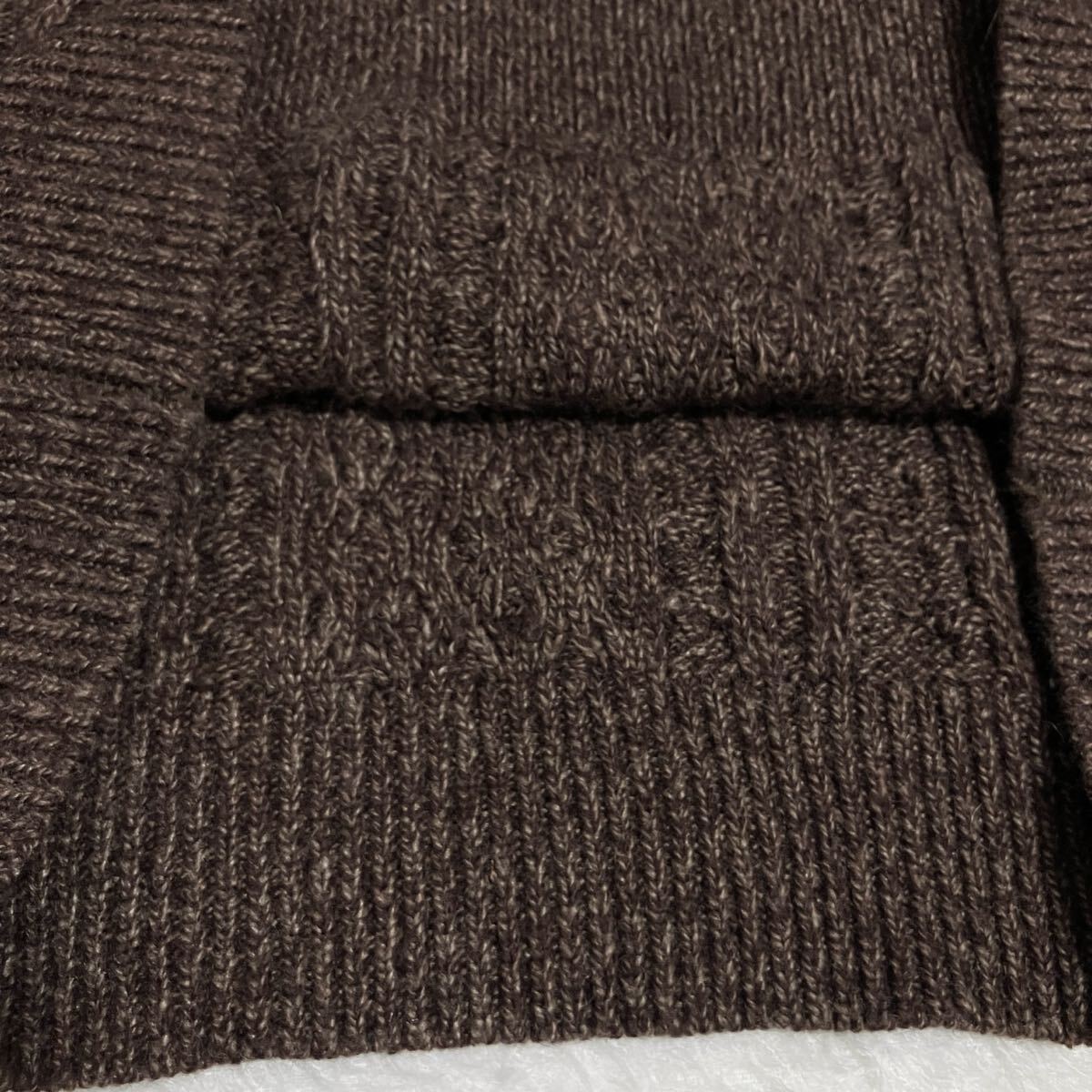 ☆ビームスハート BEAMS HEART☆良品☆ニット セーター タイト L ケーブル編み ブラウン クルーネック 長袖 [送料無料☆匿名配送] j6447_画像7