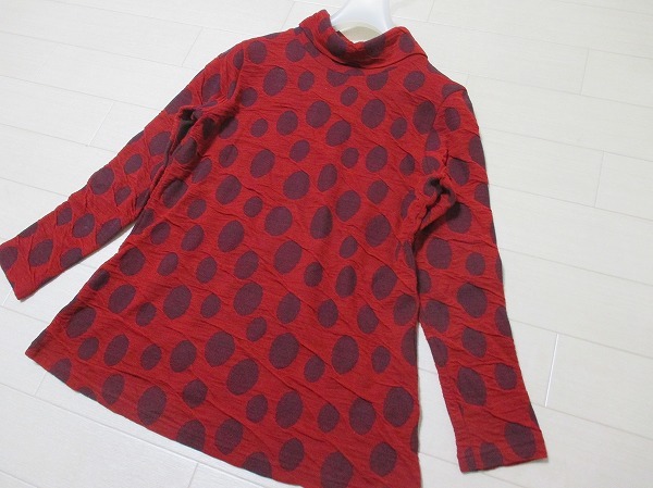 ジャンニロジュディチェ*GIANNI LO GIUDICE　ジャガード風ドットウール混カットソー　36　日本製_画像2