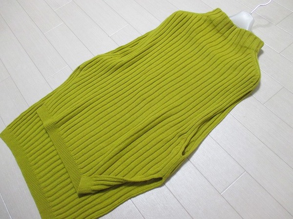 ギャバジンK.T / Gabardine K.T　太リブウールニットチュニックベスト　9号　日本製　ファイブフォックス_画像1