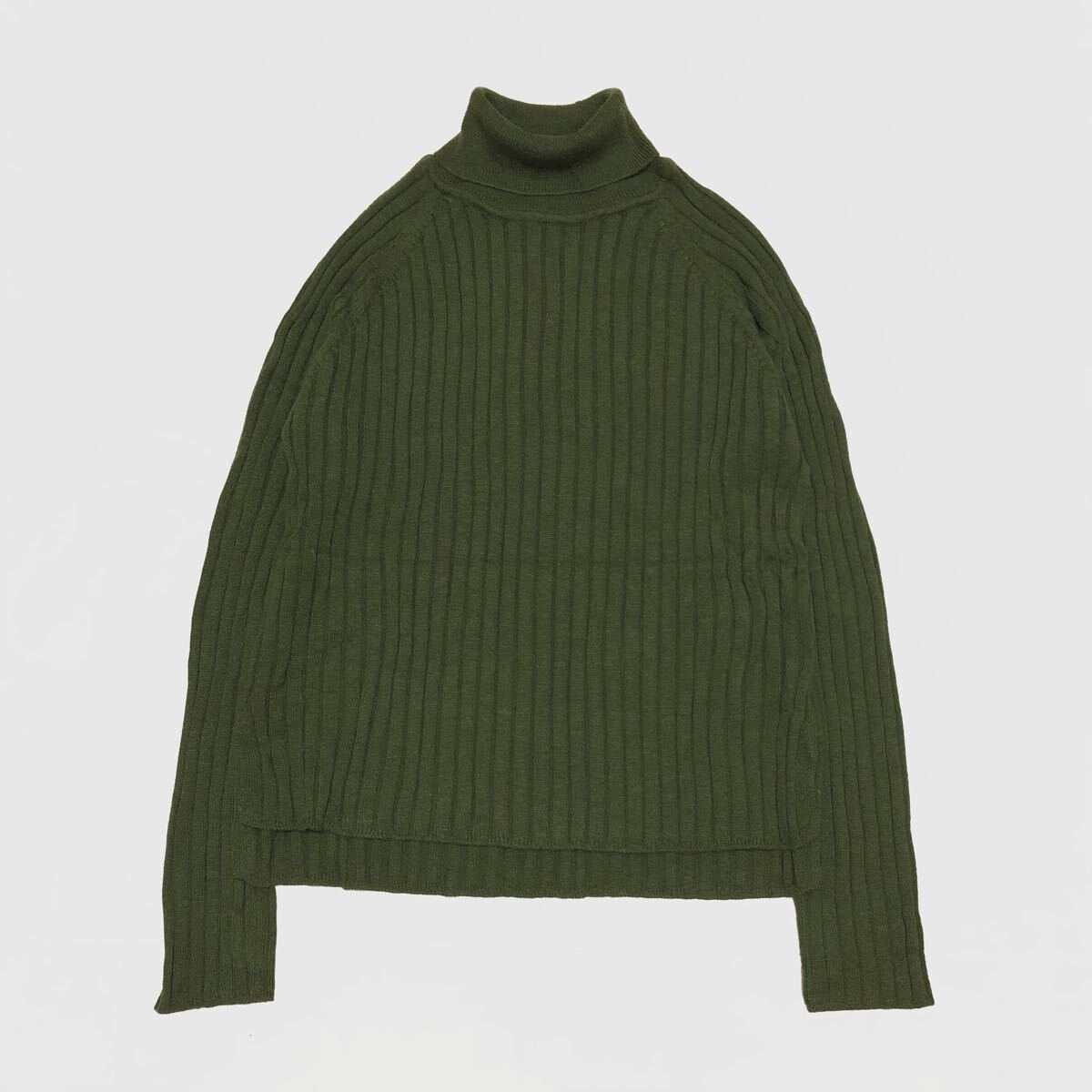【人気】mizuiroind ミズイロインド リブニットセーター タートルネック レディース 古着 HW-152_画像1
