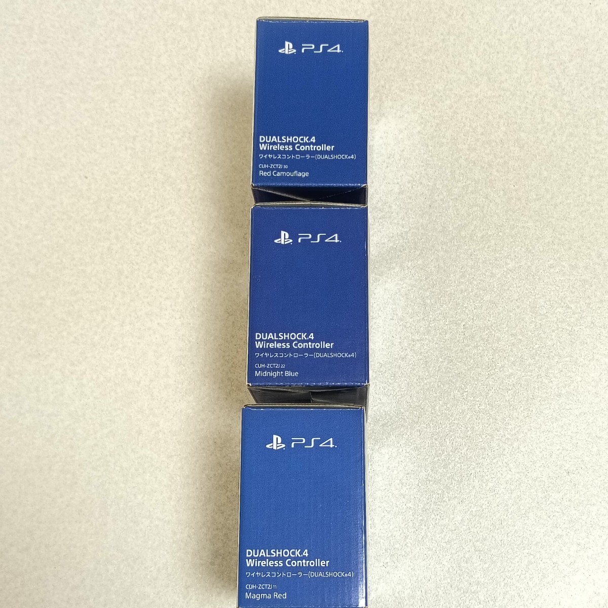 S【PS4 ワイヤレスコントローラー×3】DUALSHOCK4 SONY CUH-ZCT2J デュアルショック4 プレステ レッド ネイビー 迷彩 プレイステーション_画像5