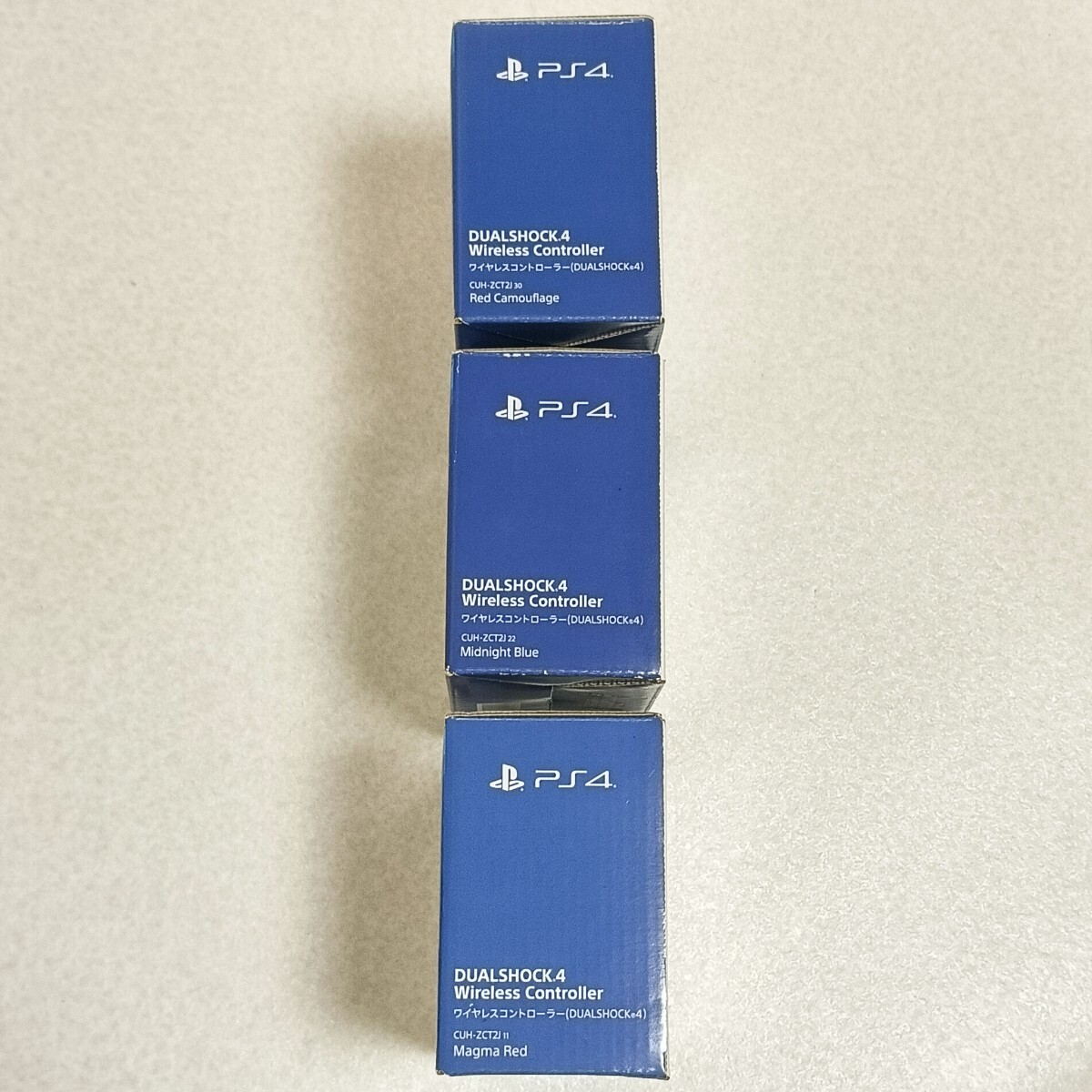 S【PS4 ワイヤレスコントローラー×3】DUALSHOCK4 SONY CUH-ZCT2J デュアルショック4 プレステ レッド ネイビー 迷彩 プレイステーション_画像6
