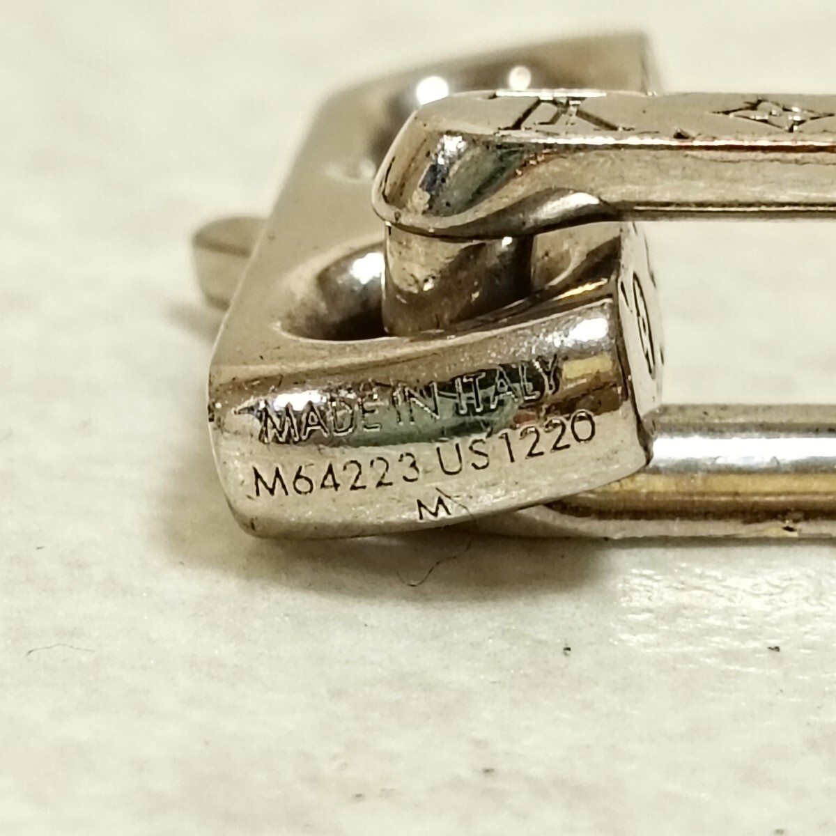 S【LOUIS VUITTON】コリエ モノグラム ブレスレット M64223 サイズM チェーン アクセサリー ルイヴィトン メンズ レディース シルバー_画像2