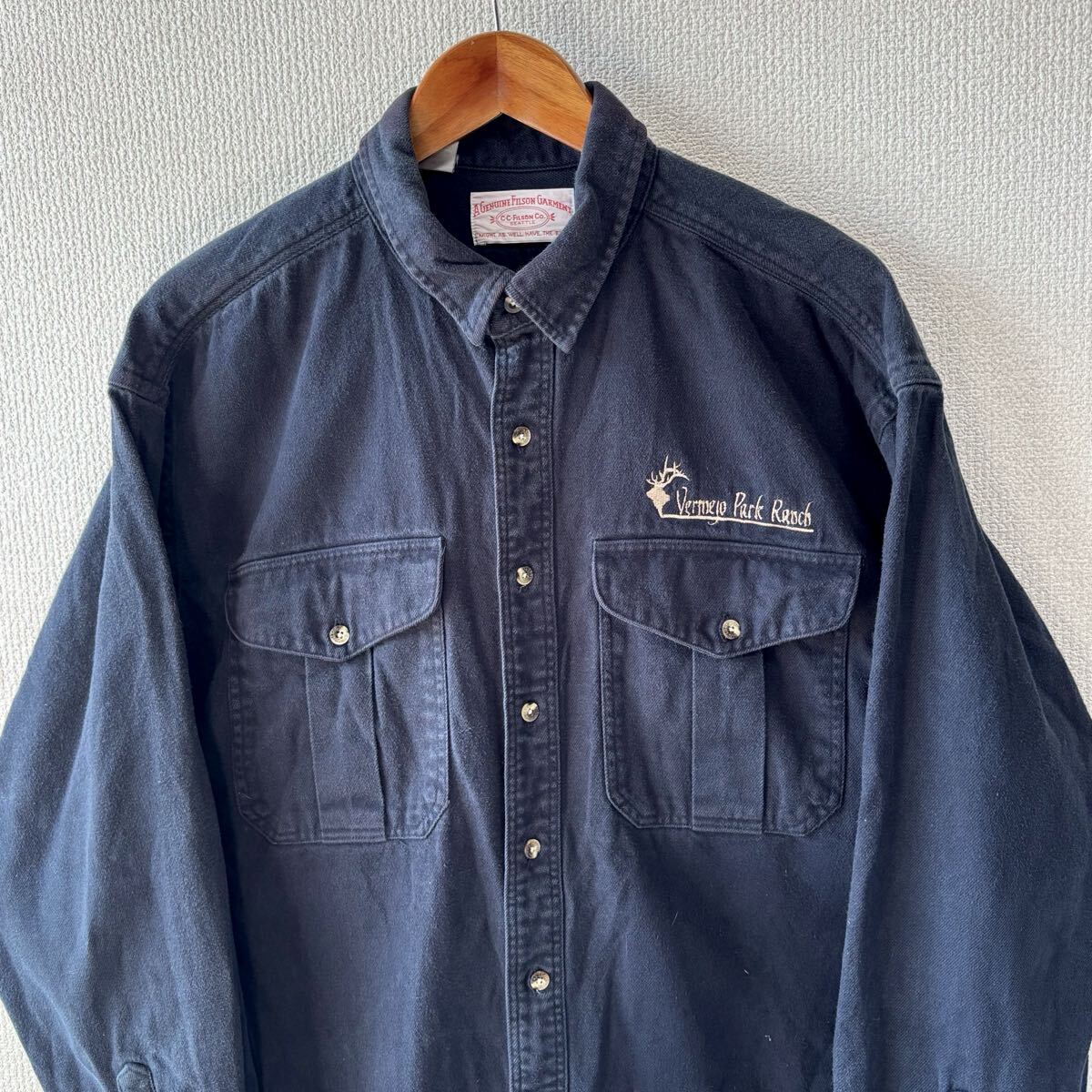 USA製 FILSON コットン ツイル 長袖 シャツ XL フィルソン アウトドア _画像3