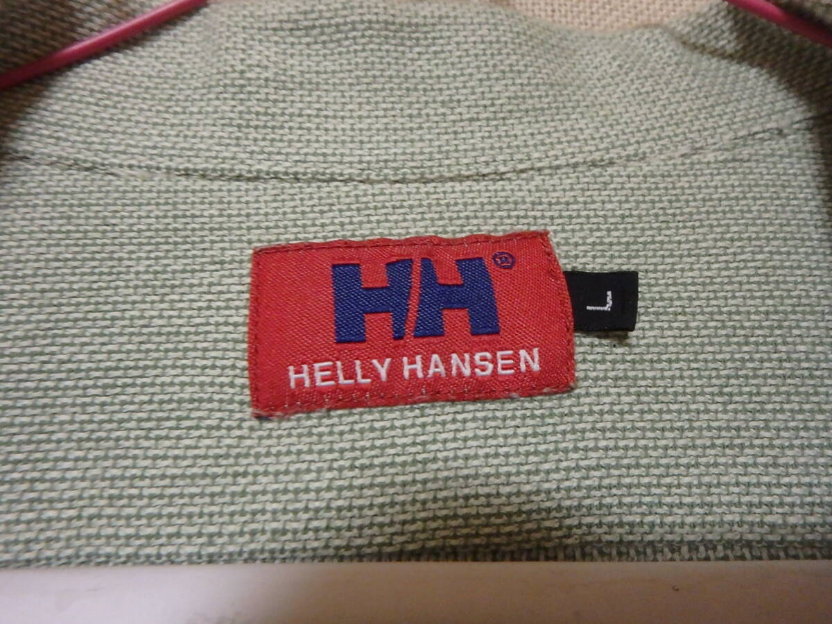 HELLY HANSEN ヘリーハンセン 無地 半袖シャツ L セージ色_画像2