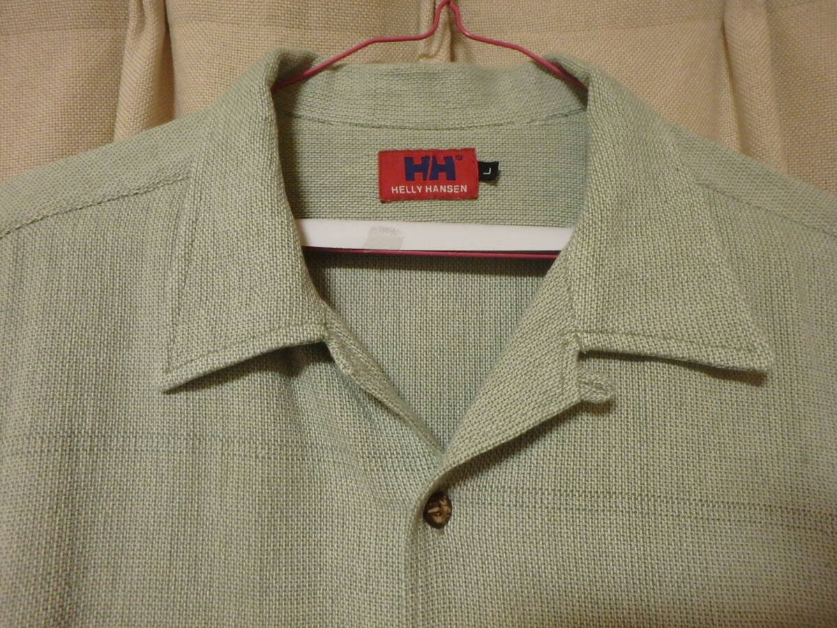 HELLY HANSEN ヘリーハンセン 無地 半袖シャツ L セージ色_画像5