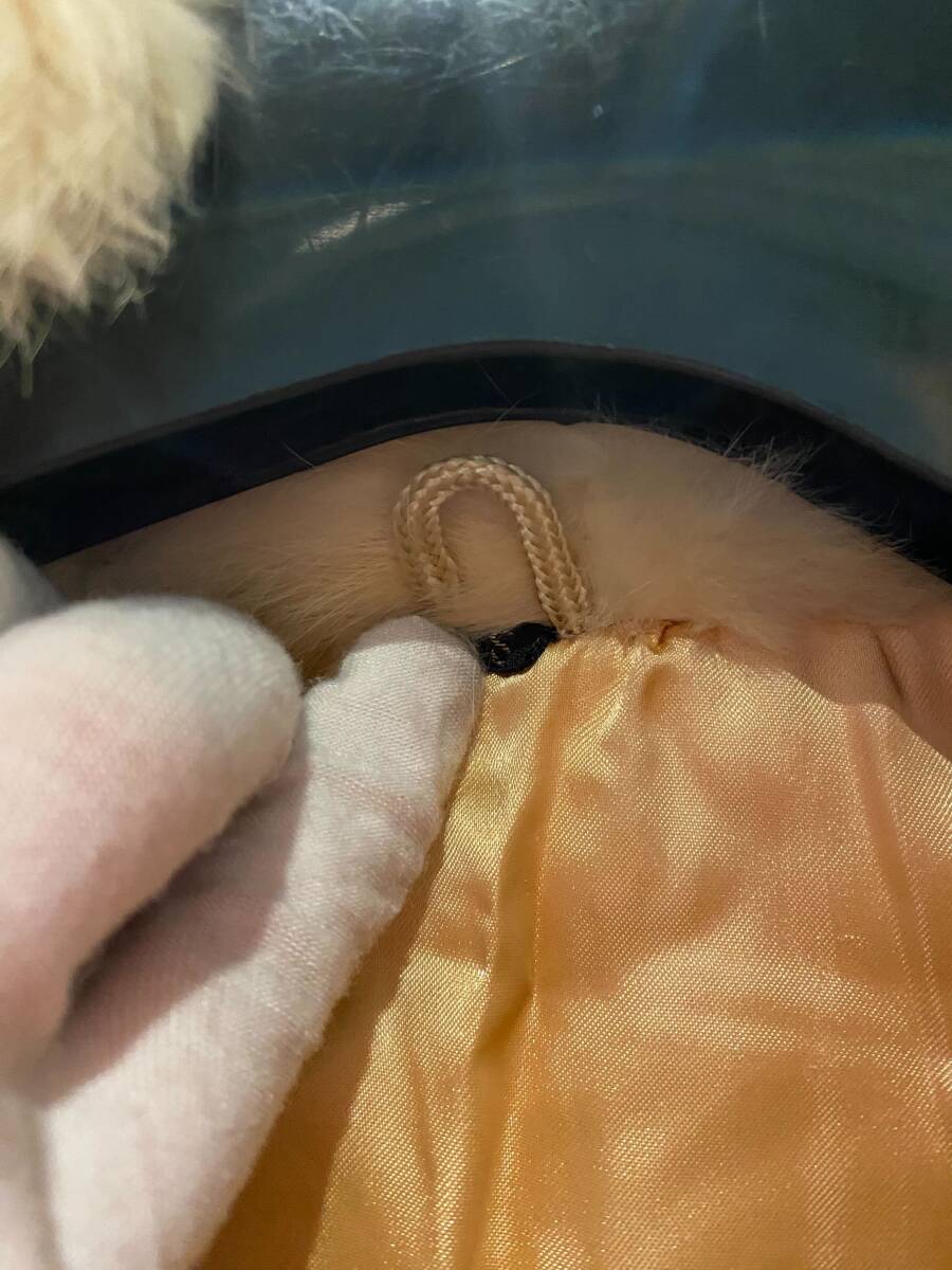 A-30-85【鴇】☆1円スタート☆ ラビット100% 毛皮 ファー コート Sサイズ ベージュ ブラウン レディース 現状品_画像7