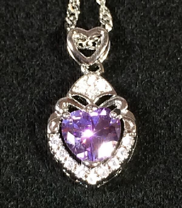 [Premio Fortuna] аметист. подвеска в форме сердечка прекрасный AAA аметист. подвеска . колье S6jfpeUH 189