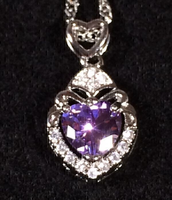 [Premio Fortuna] аметист. подвеска в форме сердечка прекрасный AAA аметист. подвеска . колье S6jfpeUH 189