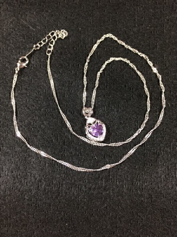 [Premio Fortuna] аметист. подвеска в форме сердечка прекрасный AAA аметист. подвеска . колье S6jfpeUH 189