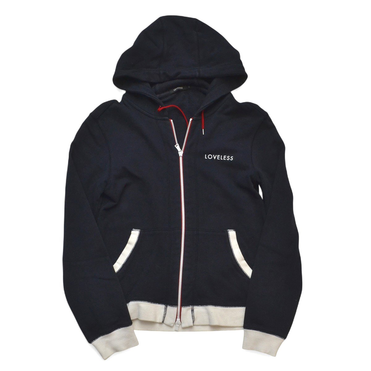 LOVELESS ラブレス ●ジップスウェットパーカー フーディ サイズM メンズ ネイビー M143110_画像1